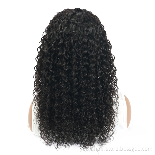 Discount Wholesale Brazilian Human Hair Water Wave Headband Wigs Remy Hair Non Lace Glueless Machine Made Wigs for Black Women